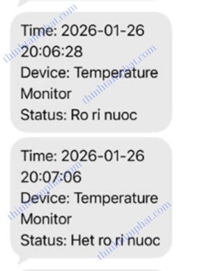 gửi sms cảnh báo rò rỉ nước